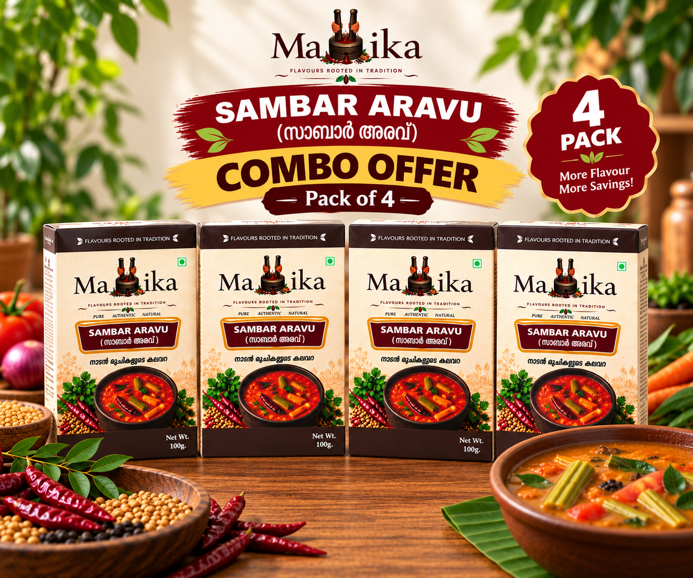Sambar Aravu 4 Pack Combo